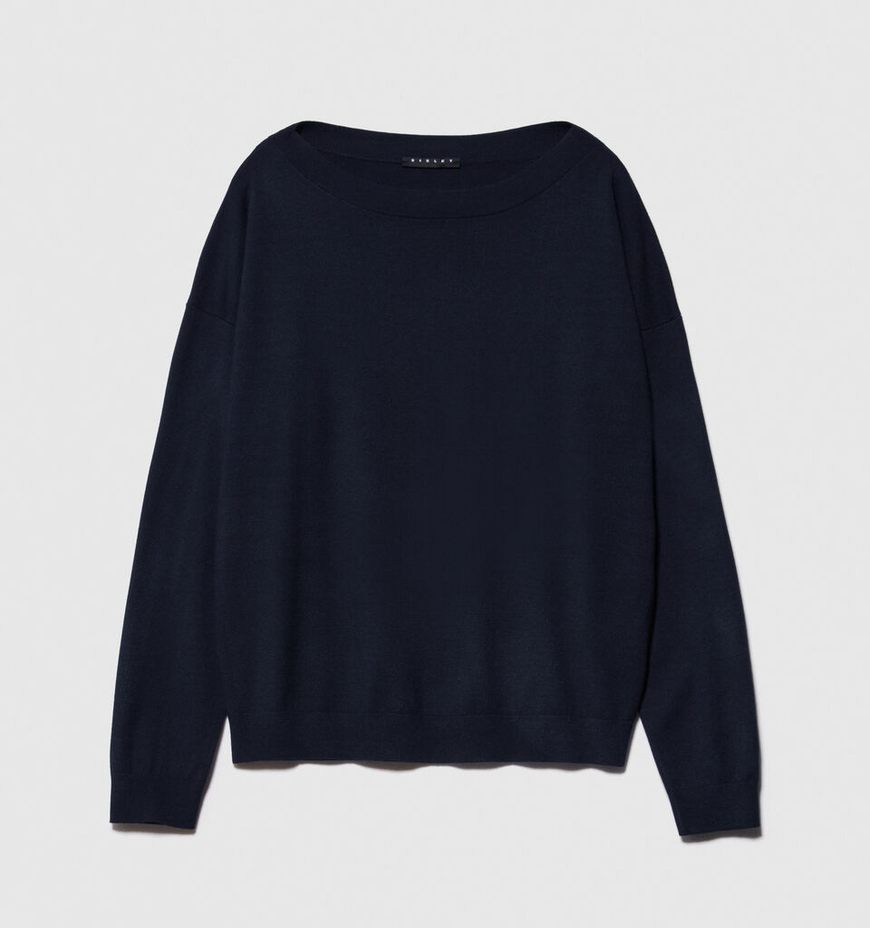 Boat neck sweater - women's boat neck sweaters - Dark Blue | Sisley image number 6